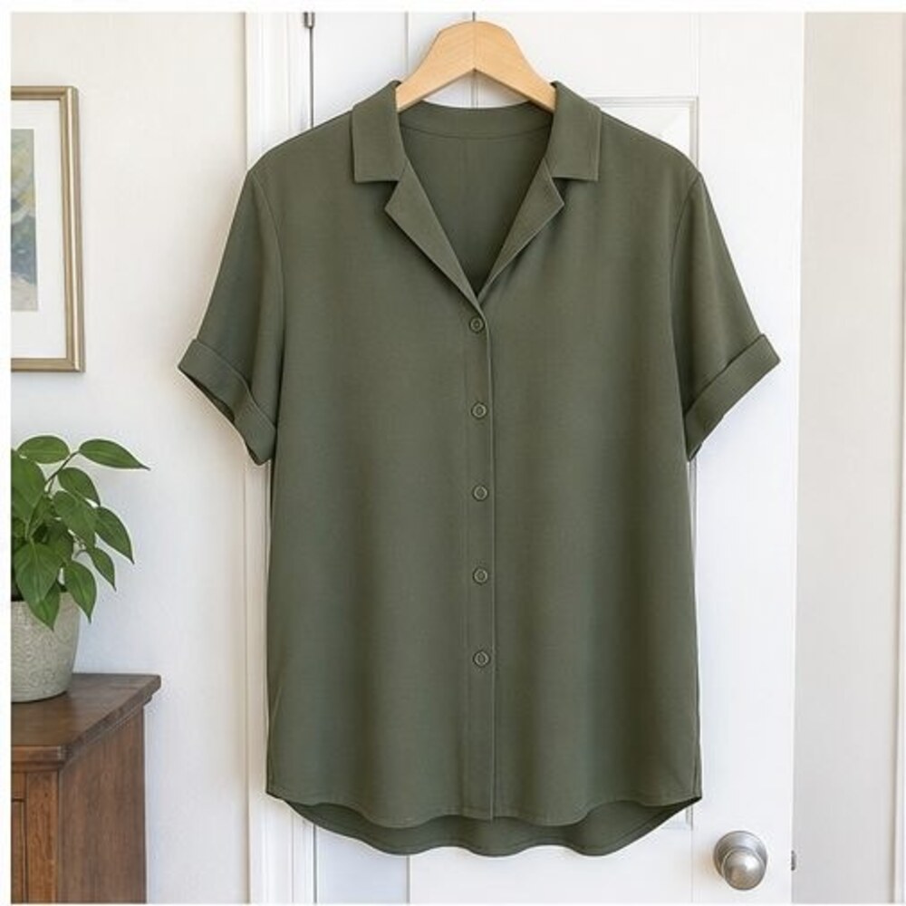 Olive Peplum Top